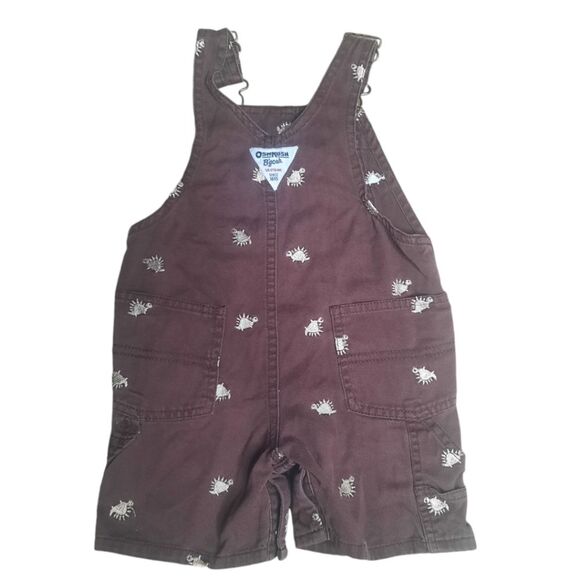 OshKosh B'gosh Vestbak Boys Dino Overalls Brown Size 12 Months - Picture 2 of 4